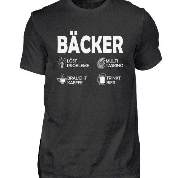 T Shirt Bäcker Löst Probleme Berufe Konditor Spruch Bäckerei Geschenkideen - Herren Tshirt