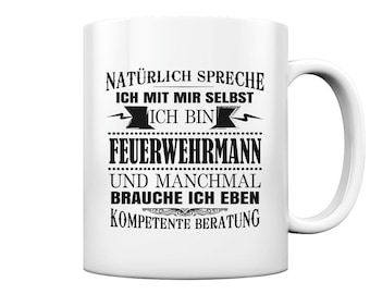 Firefighter, fire department mug, gift, volunteer, birthday gift for dad, funny saying - glossy ceramic mug