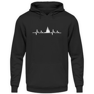 Sailing Sailor Heartbeat Sailboat Ship Boater Captain Gift Sweater - Unisex Hoodie