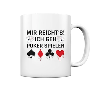 Já chega, vou jogar poker cartas símbolos presente - xícara e caneca de café