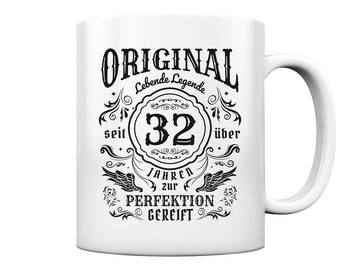 32 Geburtstag Zur Perfektion Gereift 32 Jahre Alt Sprüche Geschenke - Tasse und Kaffeebecher Glossy