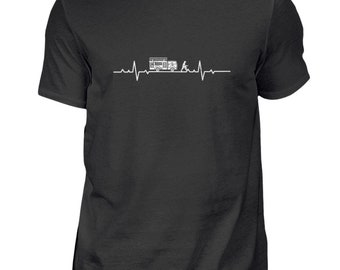 Fire department heartbeat gift idea fireman dad - men&#39;s shirt