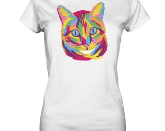 Cat Colorful Pets Cats Hangover Gift Idea T-Shirt - Ladies Premium Shirt