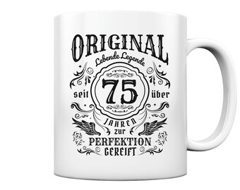 75e anniversaire mûri à la perfection 75 ans dictons cadeaux - tasse et tasse à café brillant