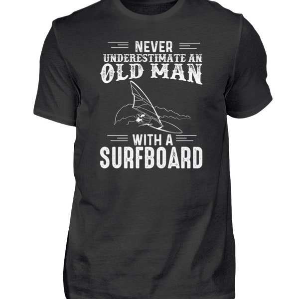 Windsurfen T-Shirt mit Surbrett Windsurfing