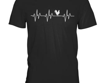 Chicken Farm T-Shirt Chicken Heartbeat Chicken Fence - Premium Shirt