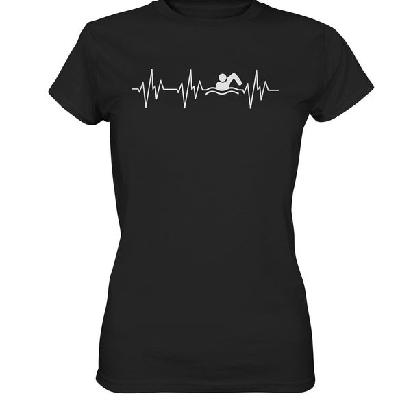 Schwimmen Herzschlag Schwimmerin Damen T-Shirt Schwimmverein Geschenke - Premium Shirt