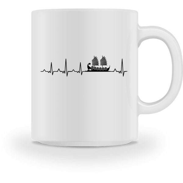 Wikingerboot Nordische Mythologie Herzschlag Wikinger Geschenke Valhalla - Tasse und Kaffeebecher