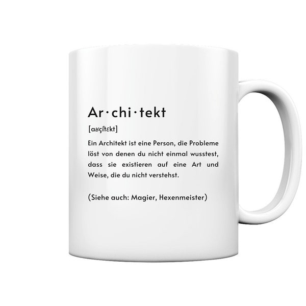 Architecte Définition Architecture Phonétique Transcription Architecte Cadeau - Mug brillant personnalisé et tasse à café