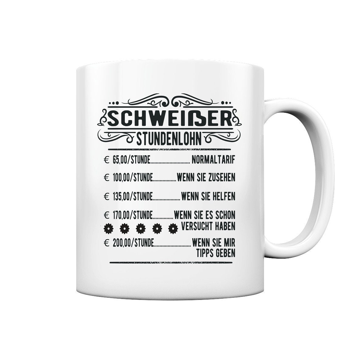 Fashionalarm Tasse Stundenlohn - Bestatter - Imprimé Des Deux Côtés Avec Inscription Et Motif Amusants - Idée Cadeau Pour L'institut Funéraire