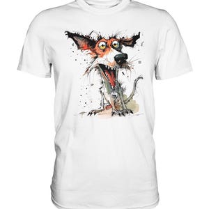 Verrückter Hund Malerei T-Shirt - Premium Shirt