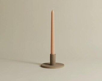 Wave Plate Taper Candle Holder; Textured Ceramic Candle Holder