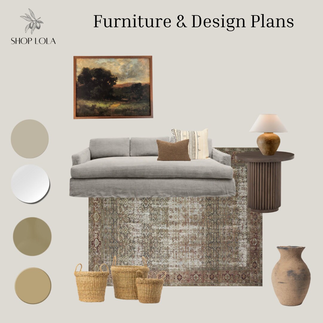Custom Interior Design Package: Shop LOLA Design Interior Design Plan; Home Decor Design Plan; Custom Furniture and Decor Design