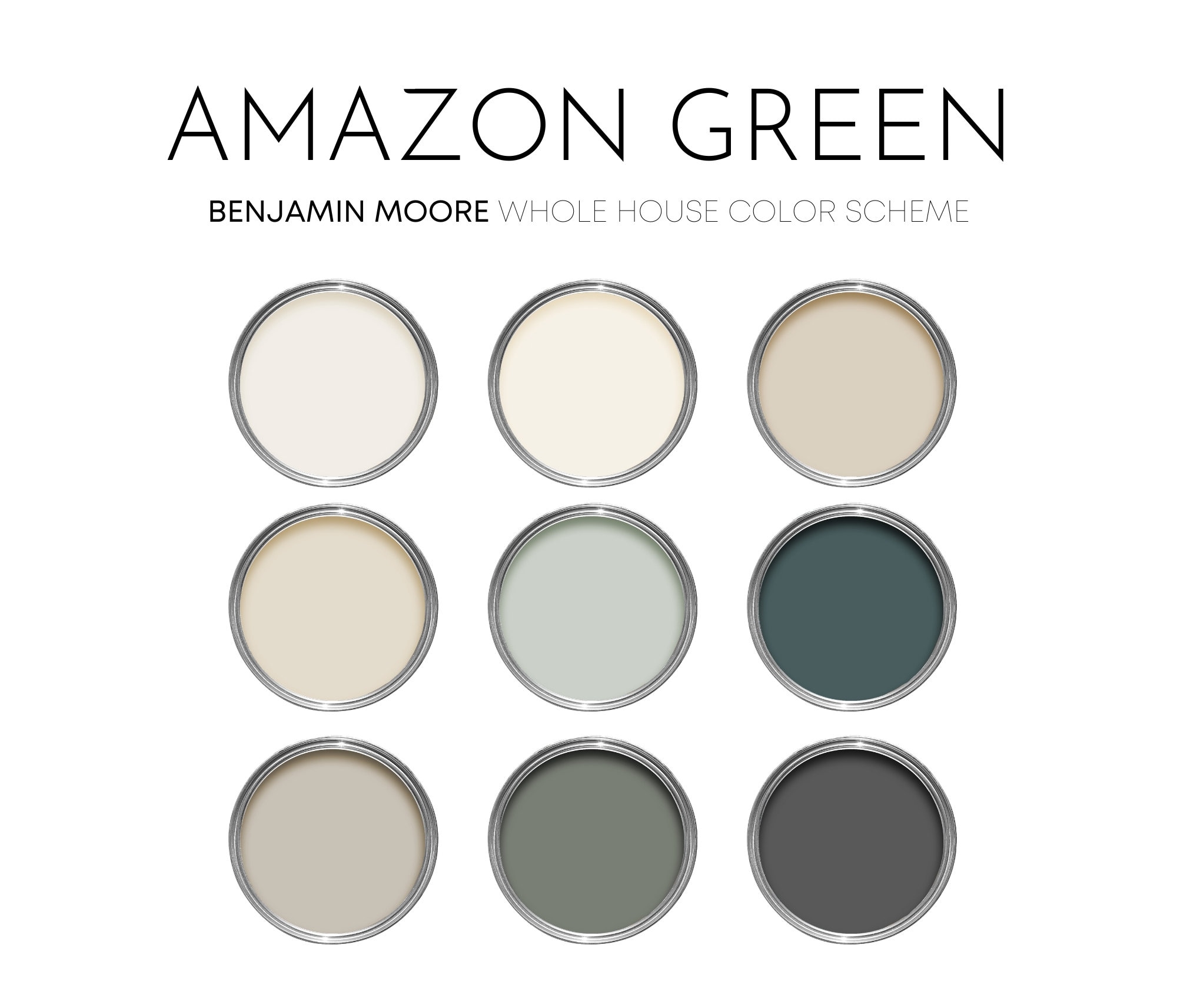 Amazon Green Benjamin Moores Paint Palette, Lake House Neutrals, Calm