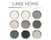 Lake Home Sherwin Williams Paint Palette, Modern Neutrals, Calm Coastal Paint Colors for Home, Color Scheme, Coastal Neutrals, Natural Tan