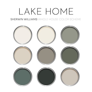 Lake Home Sherwin Williams Paint Palette, Modern Neutrals, Calm Coastal Paint Colors for Home, Color Scheme, Coastal Neutrals, Natural Tan