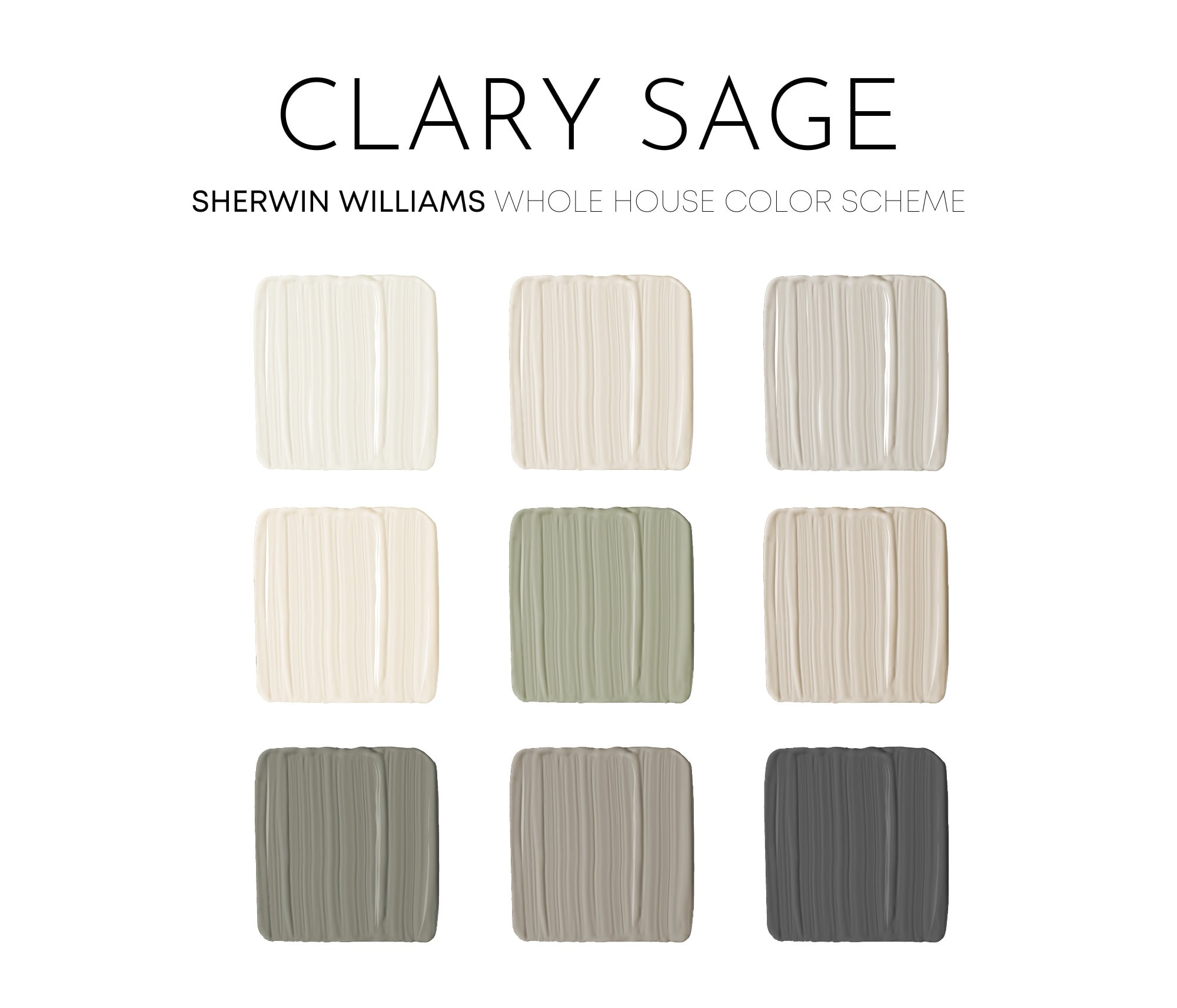 Clary Sage Sherwin Williams Paint Palette Color of the Year - Etsy