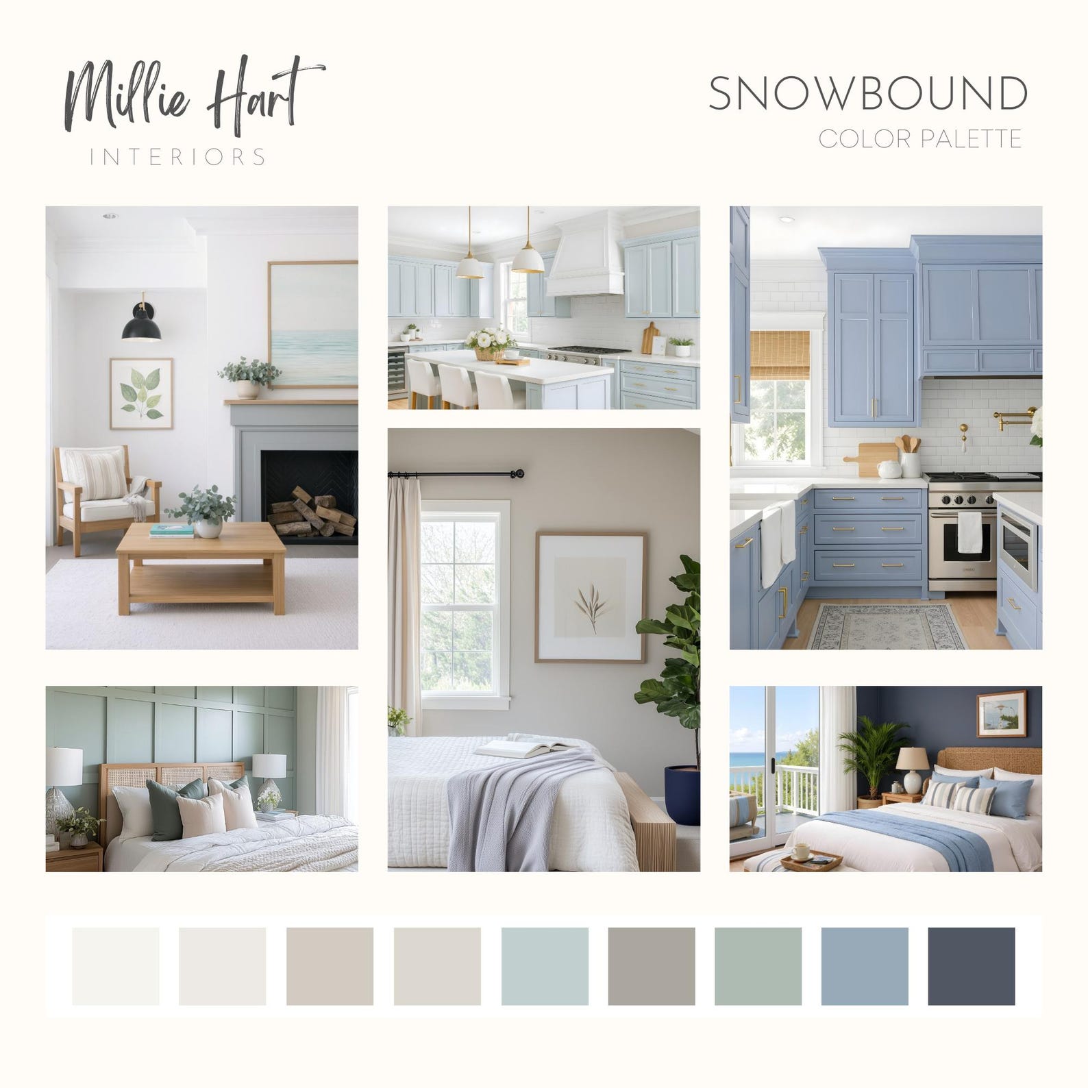 Snowbound Interior Snowbound Sherwin Williams Paint Palette, Neutral Home Interior Paint ...
