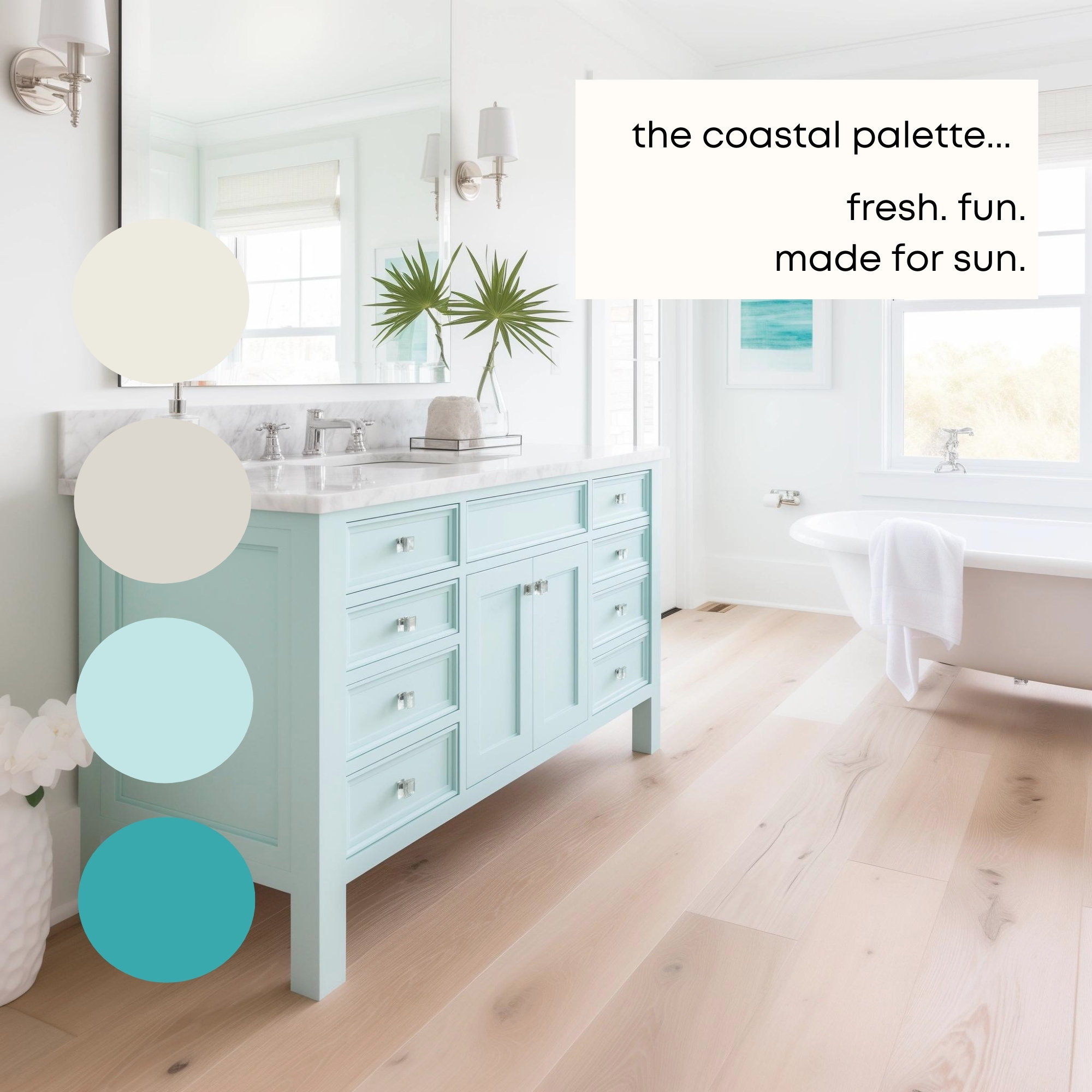 Coastal Benjamin Moore Paint Palette, Modern Coastal Colors, Bright ...