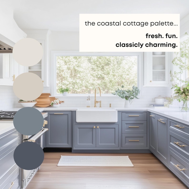 Coastal Cottage Benjamin Moore Paint Palette, Modern Neutral Interior ...