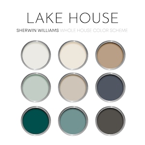 Lake House Sherwin Williams Paint Palette - Modern Neutral Interior Paint Colors for Home, Best Selling Colors, Accessible Beige