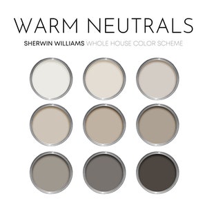 Warm Neutrals Sherwin Williams Paint Palette - Interior Paint Colors for Home, Interior Design Paint Scheme