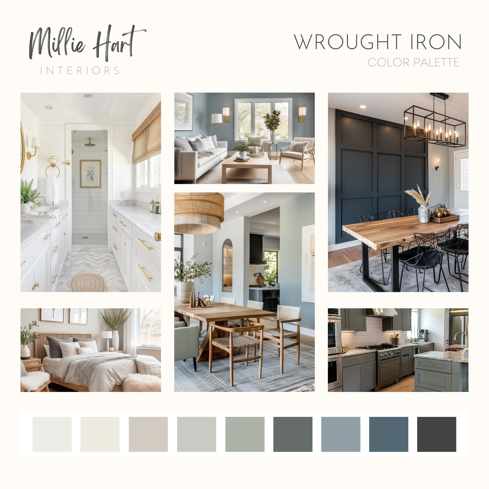 Wrought Color Wrought Iron Benjamin Moore Paint Palette, Lake House Color Scheme ...