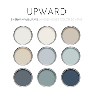 Upward Sherwin Williams Paint Palette - Color of the Year, Neutral Interior Paint Colors, Calm Neutrals, Coastal Paint Palette, Beach House