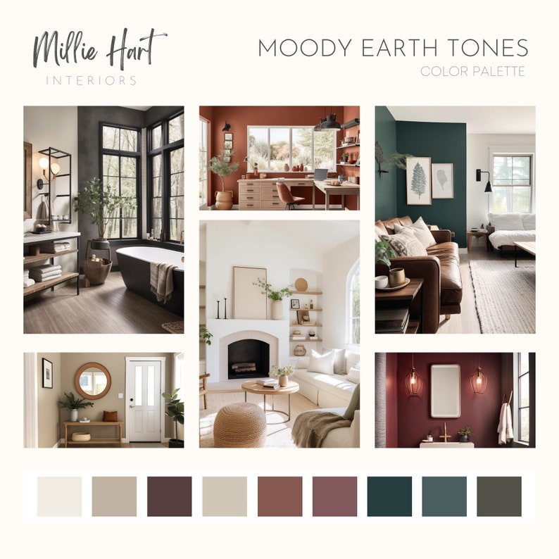 Moody Earth Tones Sherwin Williams Paint Palette, Interior Paint Colors ...