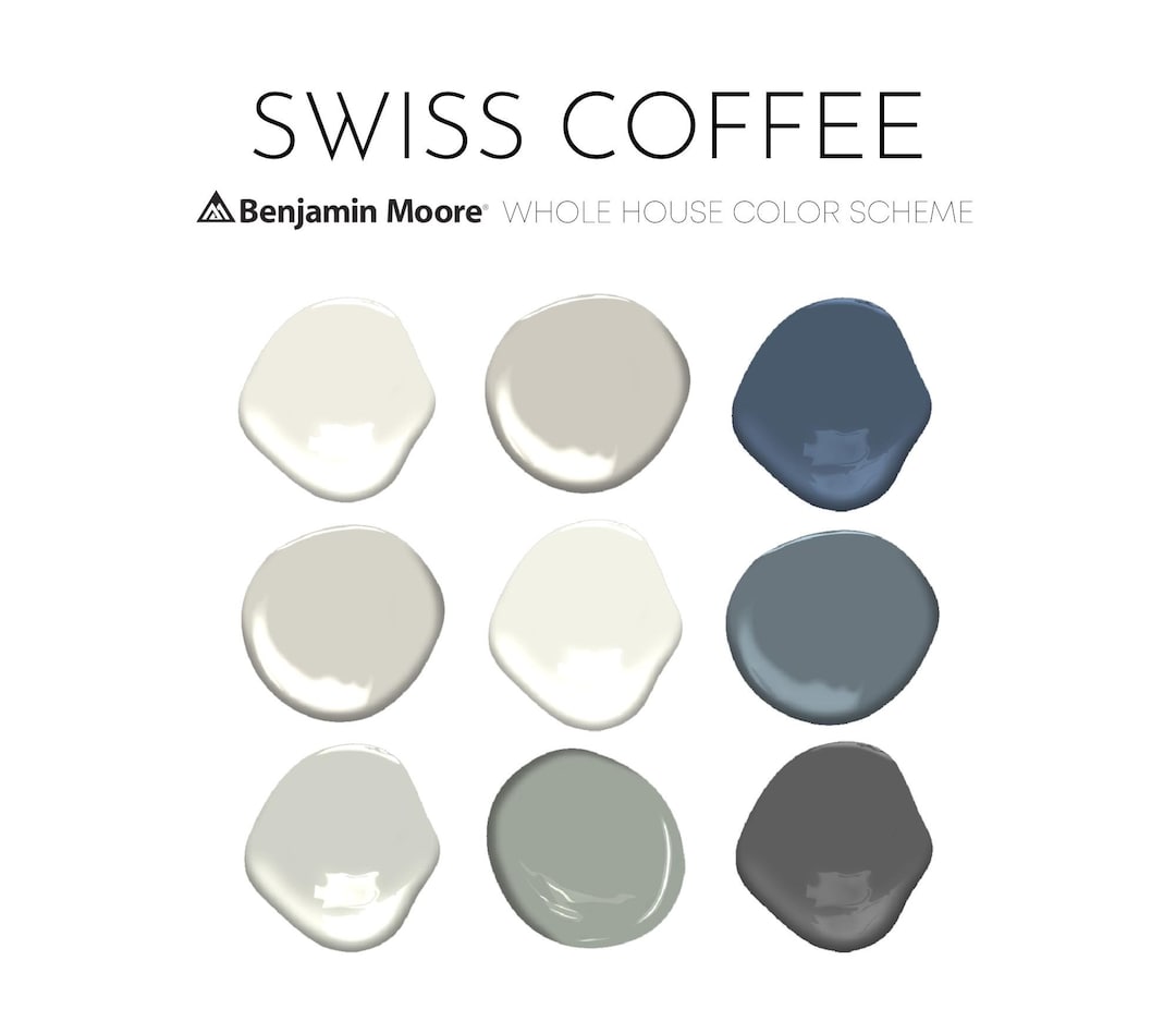 Swiss Coffee Benjamin Moore Paint Palette Modern Neutral Etsy