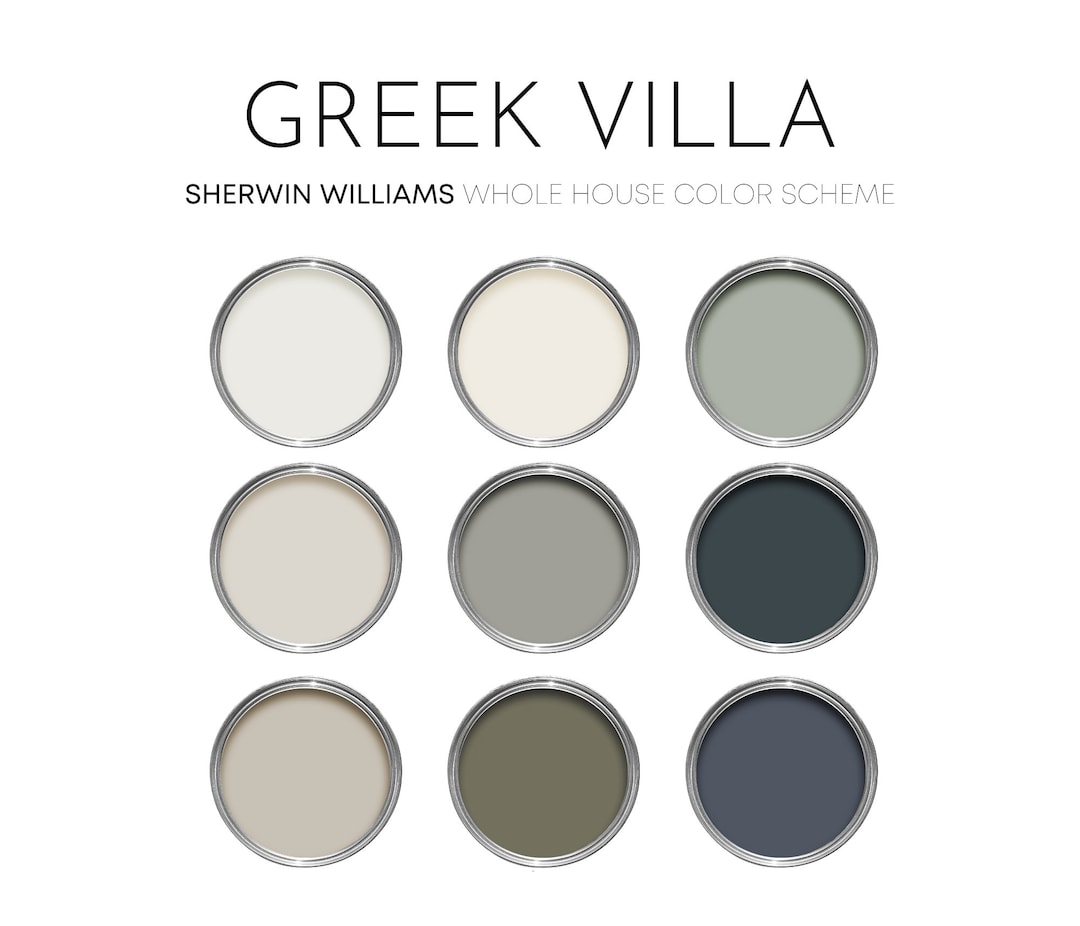 Greek Villa Sherwin Williams Paint Palette, Neutral Lake House Interior