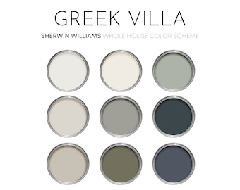 Greek Villa Sherwin Williams Paint Palette, Neutral Lake House Interior Paint Colors for Home, Cabin Paint Colors, Modern Neutrals