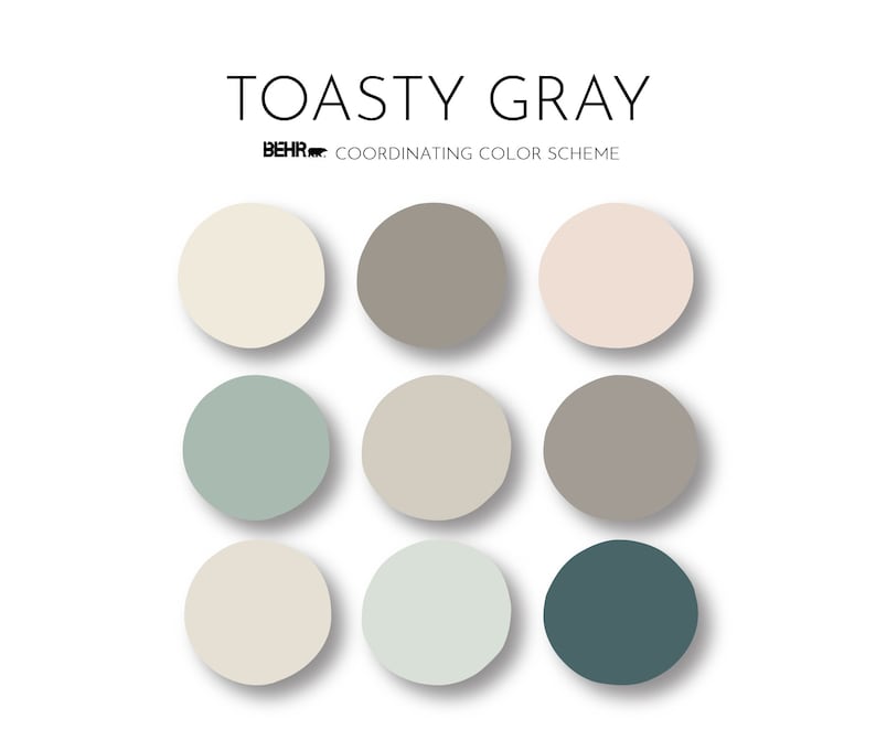 Toasty Gray Behr Paint Palette Modern Neutral Interior Paint Etsy