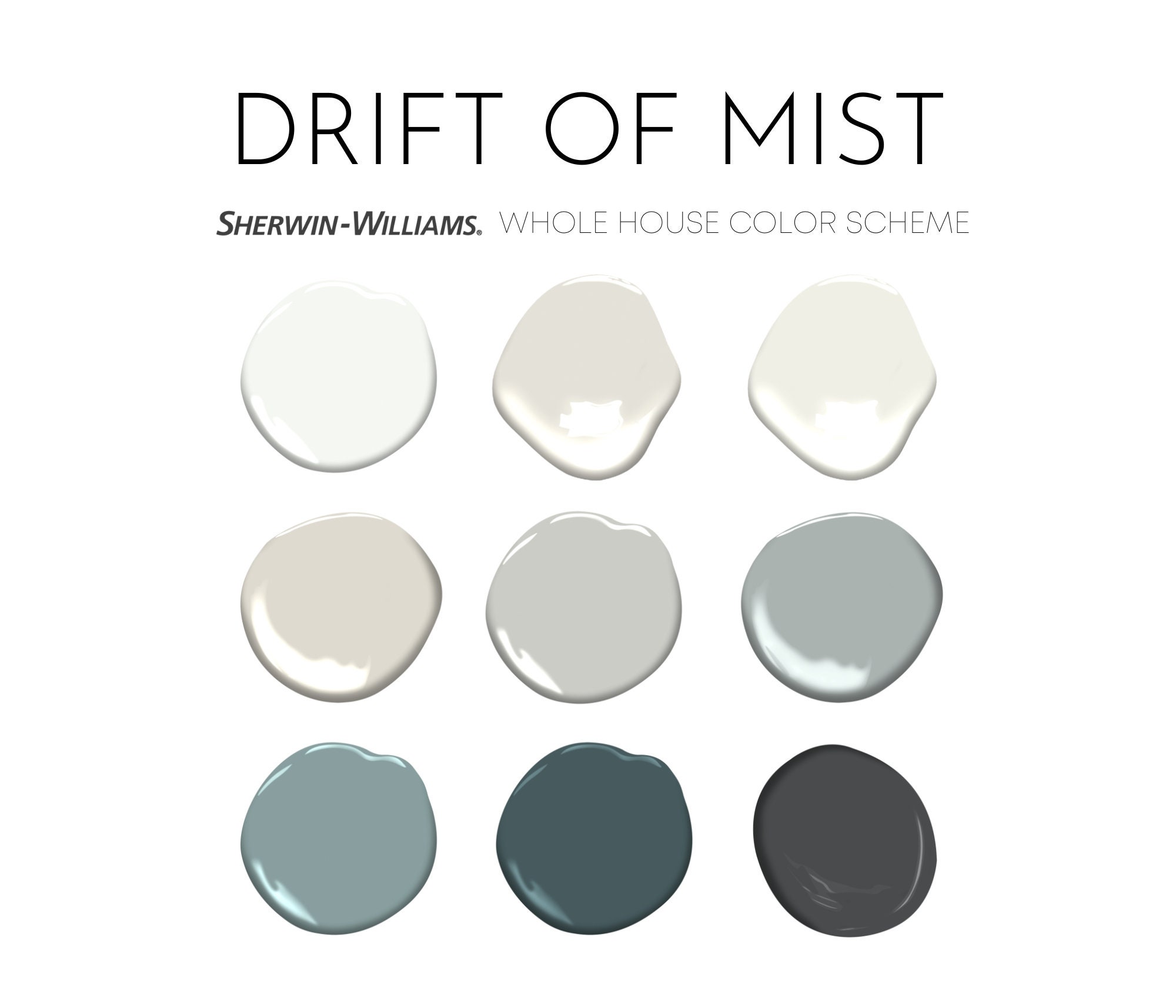 Drift of Mist Sherwin Williams Paint Palette Neutral Interior Etsy Canada