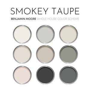 Smokey Taupe Benjamin Moore Paint Palette - Soft Neutral Paint Colors for Home, Interior Design Paint Scheme, Wrought Iron