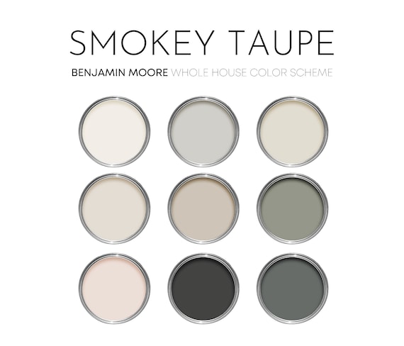 Smokey Taupe Benjamin Moore Paint Palette Soft Neutral Paint Colors for  Home, Interior Design Paint Scheme, Wrought Iron -  Canada