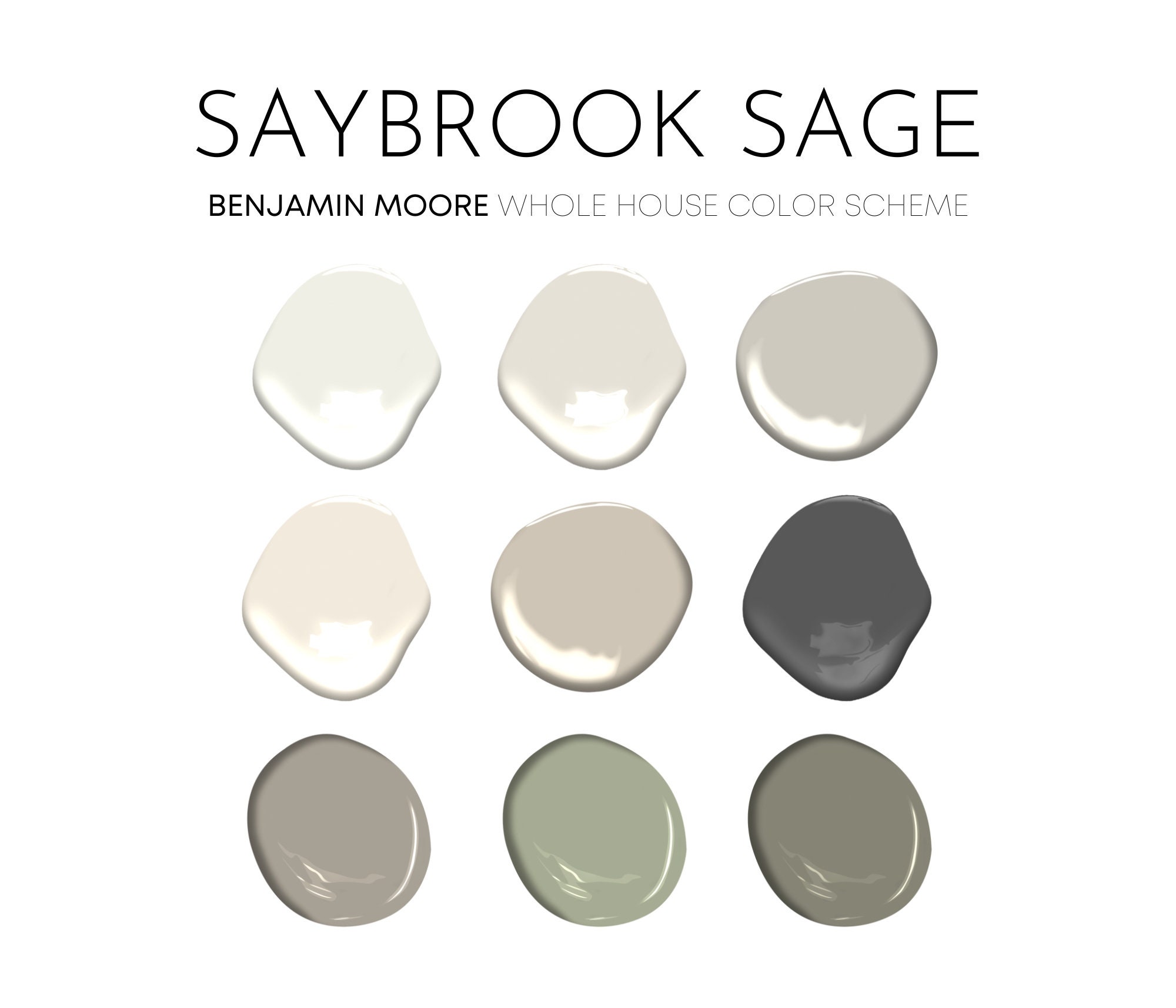 Benjamin Moore Saybrook Sage Paint Palette Best Selling Etsy