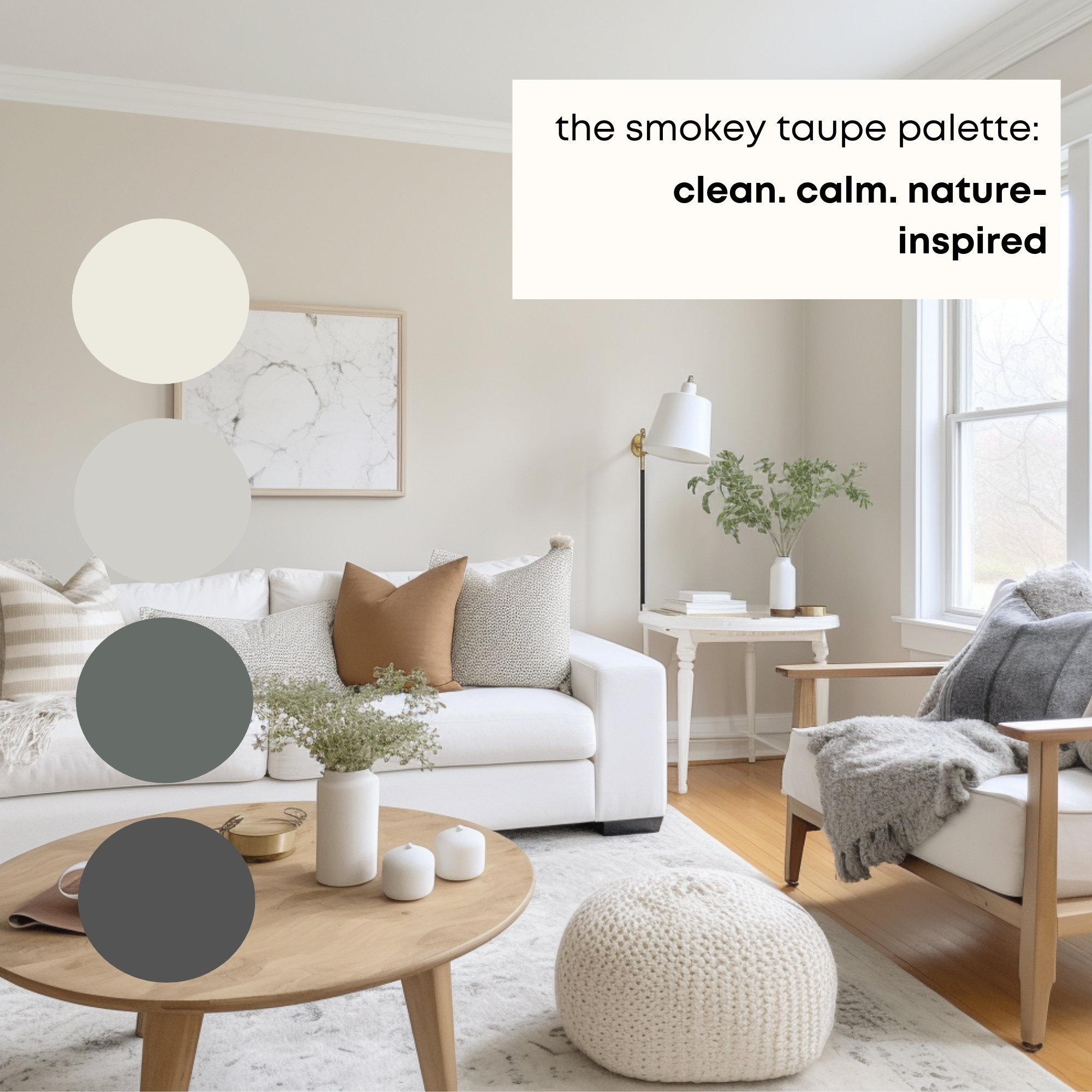 Smokey Taupe Benjamin Moore Paint Palette - Soft Neutral Paint Colors ...