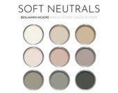 Soft Neutrals Benjamin Moore Paint Palette, Modern Neutrals, Earthy Neutral Color Scheme, Whole House, Clay Beige