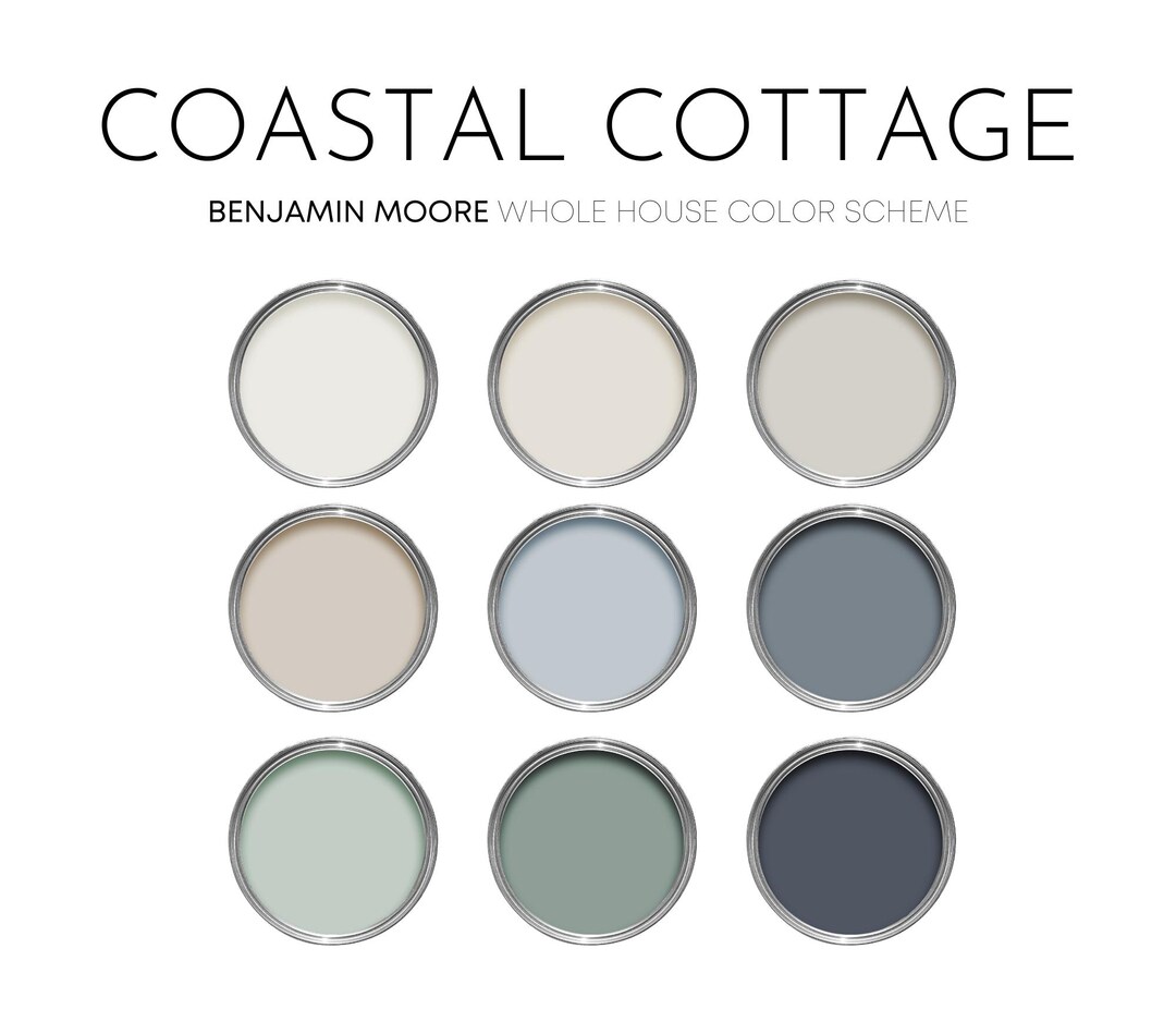 Coastal Cottage Benjamin Moore Paint Palette, Modern Neutral Interior ...