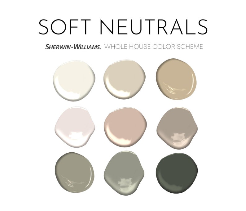Soft Neutrals Sherwin Williams Color of the Year Paint Palette Etsy