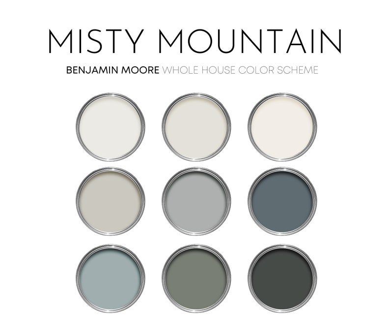Misty Mountain Benjamin Moore Paint Palette, Interior Paint Colors for ...