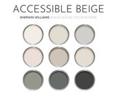 Accessible Beige Sherwin Williams Paint Palette - Modern Neutral Paint Colors for Home, Interior Design Paint Scheme, Iron Ore