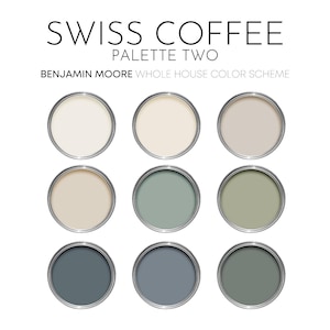Swiss Coffee, Palette Two - Benjamin Moore Paint Palette, Neutral Interior Paint Colors for Home, Modern Neutrals, Coastal Colors