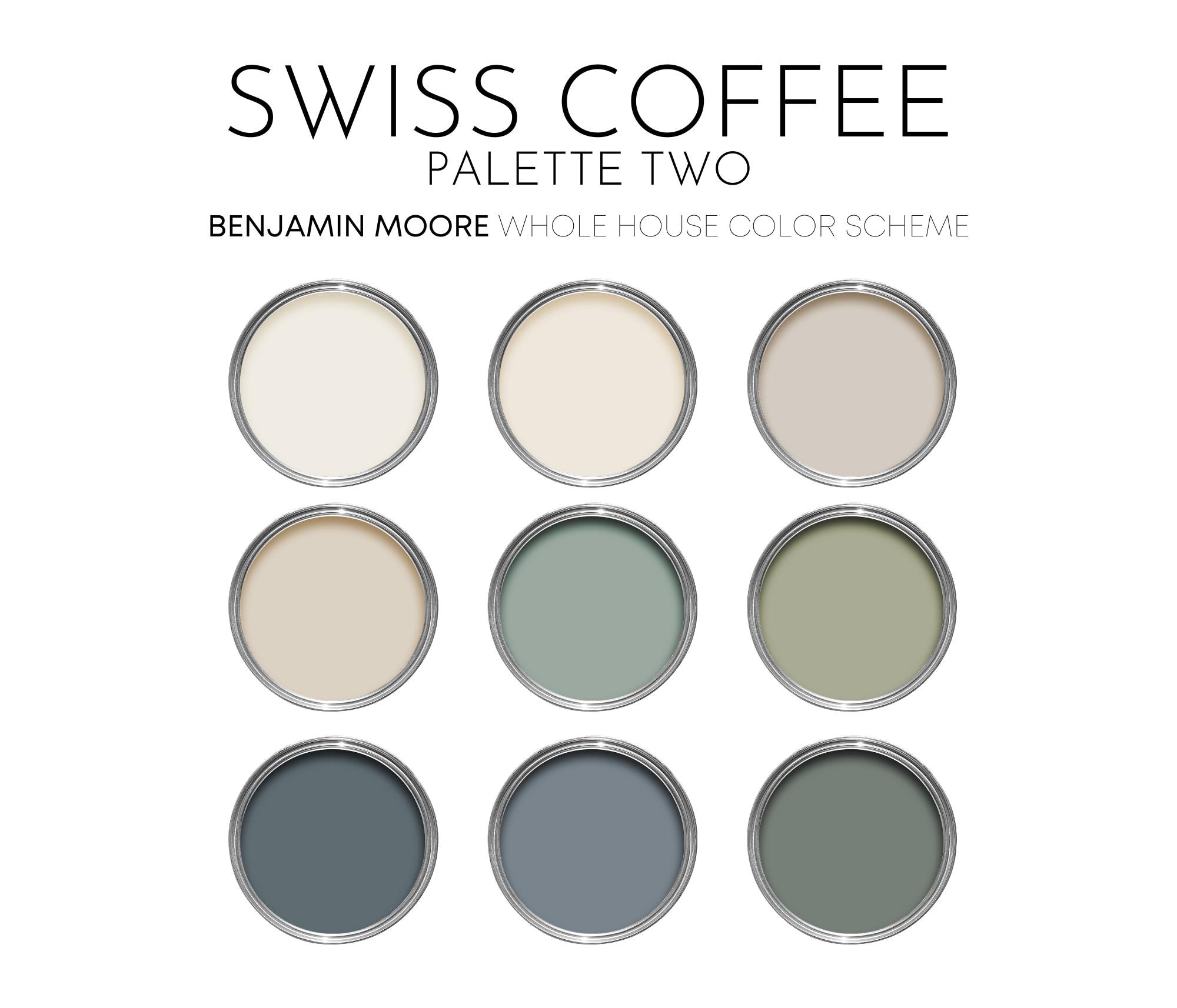 Swiss Coffee, Palette Two - Benjamin Moore Paint Palette, Neutral Interior Paint Colors for Home, Modern Neutrals, Coastal Colors