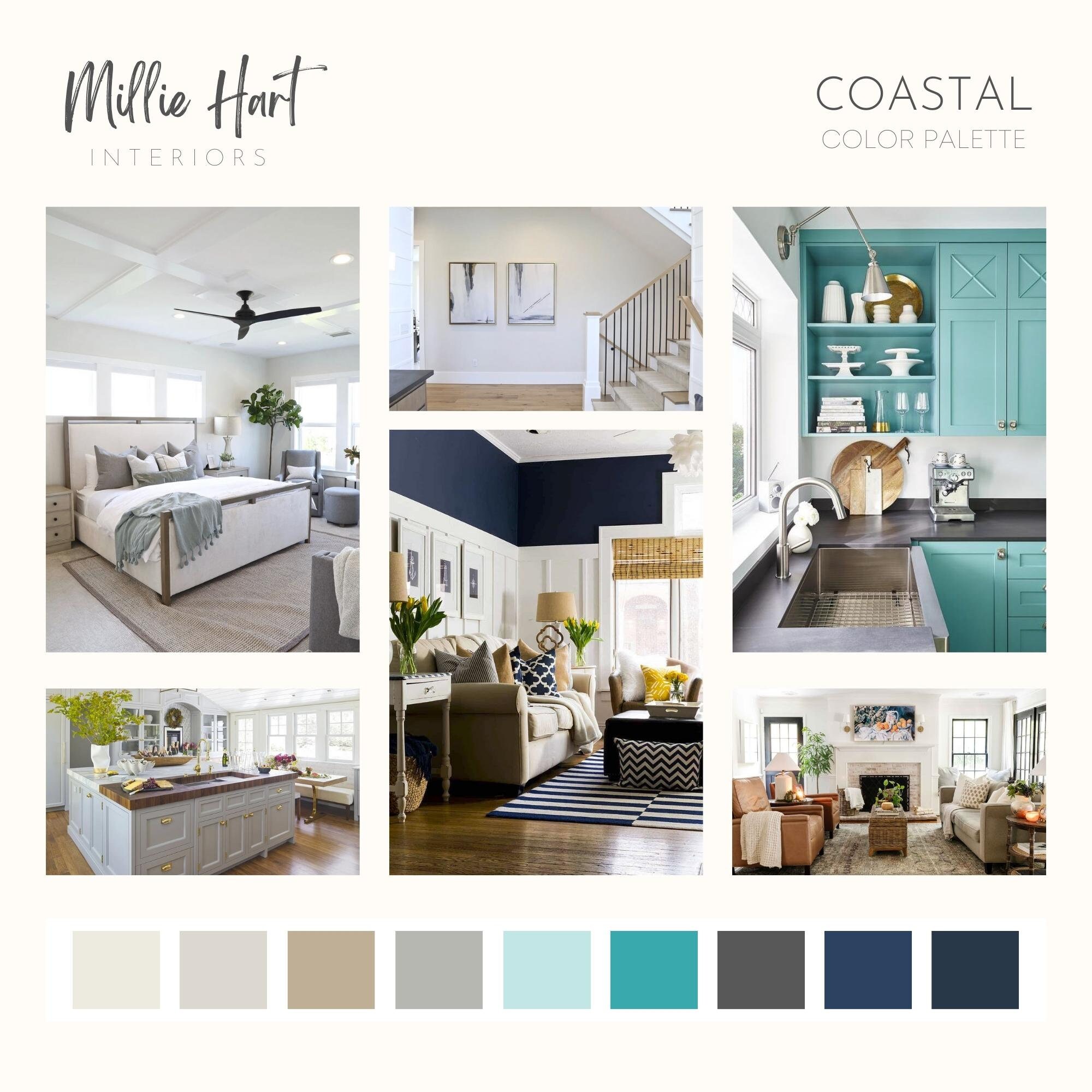 Coastal Benjamin Moore Paint Palette, Modern Coastal Colors, Bright ...