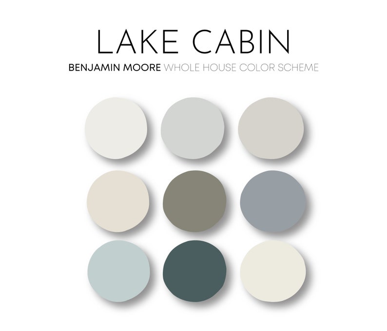 Lake Cabin Benjamin Moore Color Palette 2023 Calm Coastal Etsy
