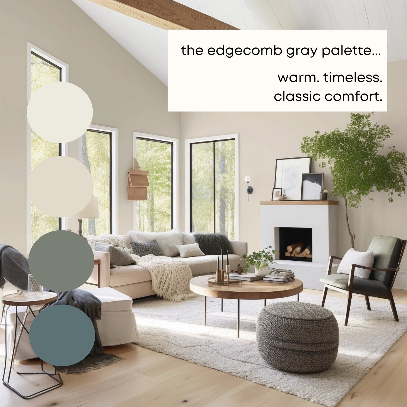 Gray Benjamin Moore Paint Palette, Warm Neutrals Interior