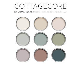 Cottagecore Benjamin Moore Paint Palette - Cozy Neutral Interior Paint Colors for Home, Cottage Color Palette, Muslin