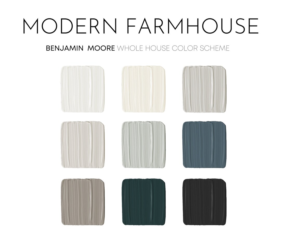 Modern Farmhouse Benjamin Moore Paint Palette Modern Neutral - Etsy